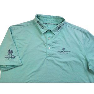 Tour Issue Benny Taylor Men Trump Golf Bioscience Polo Shirt Large Heather Aqua